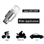 4/2Pcs LED Wheel Lights Tire Valve Stem Caps - Waterproof Auto Accessories for Car, Bike, and Motorcycle