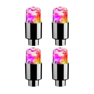 4/2Pcs LED Wheel Lights Tire Valve Stem Caps - Waterproof Auto Accessories for Car, Bike, and Motorcycle