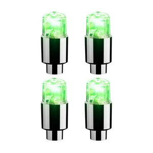 4/2Pcs LED Wheel Lights Tire Valve Stem Caps - Waterproof Auto Accessories for Car, Bike, and Motorcycle